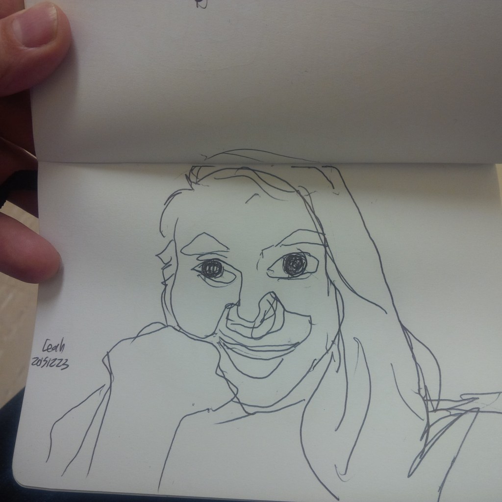 Leah drawn with too many&nbsp;noses