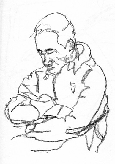 Blind contour Subway sketch, May 7,&nbsp;2004